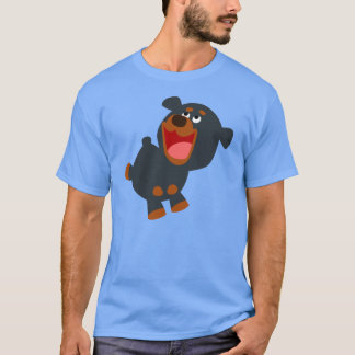 かわいいよくはしゃぐマンガベビーロットワイラーTシャツ Tシャツ
