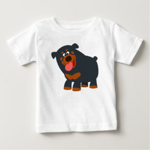 かわいいよくはしゃぐマンガロットワイラーベビーTシャツ ベビーTシャツ
