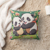 かわいいよくはしゃぐリトルパンドラ(PANDAS) – アニメスタイル クッション (ブランケット)