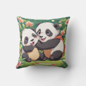 かわいいよくはしゃぐリトルパンドラ(PANDAS) – アニメスタイル クッション (裏面)