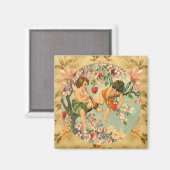 かわいいよくはしゃぐヴィンテージマカスタムグネット マグネット (正面/裏面)