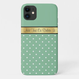 かわいいよくはしゃぐ水玉模様オンピーポッドグリーン,金ゴールド iPhone 11 ケース