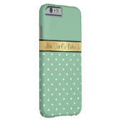 かわいいよくはしゃぐ水玉模様オンピーポッドグリーン,金ゴールド Case-Mate iPhoneケース (裏面/右)