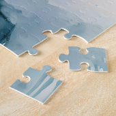 かわいいよくはしゃぐ水色ペンギン ジグソーパズル (側面)