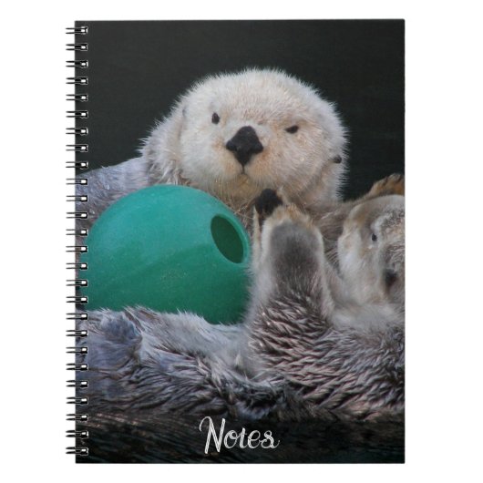かわいいよくはしゃぐ海のオーター ノートブック (正面)