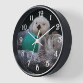 かわいいよくはしゃぐ海のオーター 壁時計 (傾斜)