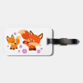 かわいいよくはしゃぐ漫画キツネラゲッジタグ ラゲッジタグ (裏面横)