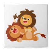 かわいいよくはしゃぐ漫画ライオンズタイル2 タイル (正面)