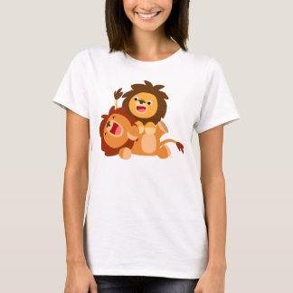 かわいいよくはしゃぐ漫画ライオンズ女性Tシャツ2枚 Tシャツ