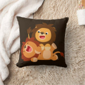 かわいいよくはしゃぐ漫画ライオンズ装飾用クッション クッション (ブランケット)