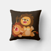 かわいいよくはしゃぐ漫画ライオンズ装飾用クッション クッション (裏面)