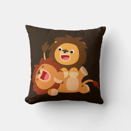 かわいいよくはしゃぐ漫画ライオンズ装飾用クッション クッション (正面)