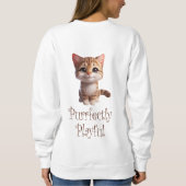 かわいいよくはしゃぐ猫 スウェットシャツ (裏面)