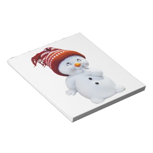 かわいいよくはしゃぐ雪だるま ノートパッド (アングル)