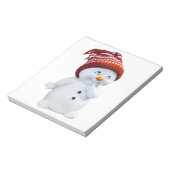 かわいいよくはしゃぐ雪だるま ノートパッド (回転)