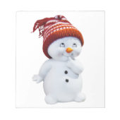 かわいいよくはしゃぐ雪だるま ノートパッド (正面)