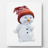 かわいいよくはしゃぐ雪だるま フォトプラーク (正面)
