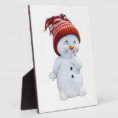 かわいいよくはしゃぐ雪だるま フォトプラーク (側面)