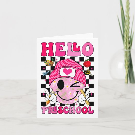 かわいいよ こんにちは 就学前クラス プレキッズ 初日の カード (正面)