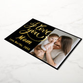 かわいいよ 愛してる ママ 母の日の写真 箔シーズンカード (回転した状態)