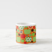 かわいいりんごのイラストレーションパターン エスプレッソカップ (正面)