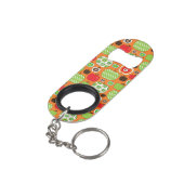 かわいいりんごのイラストレーションパターン キーホルダー栓抜き (裏面アングル)