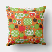 かわいいりんごのイラストレーションパターン クッション (裏面)