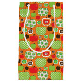 かわいいりんごのイラストレーションパターン スモールペーパーバッグ (正面)