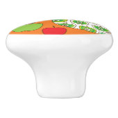 かわいいりんごのイラストレーションパターン セラミックノブ (側面)