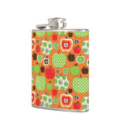 かわいいりんごのイラストレーションパターン フラスク (左)