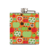 かわいいりんごのイラストレーションパターン フラスク (裏面)