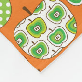 かわいいりんごのイラストレーションパターン フリースブランケット (角)