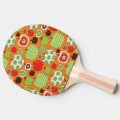 かわいいりんごのイラストレーションパターン 卓球ラケット (横)