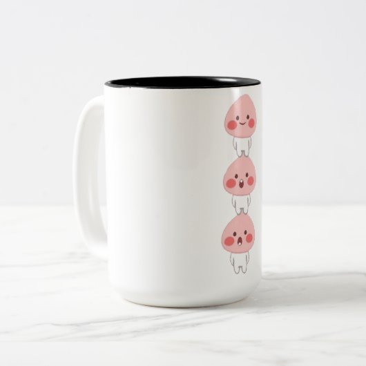 かわいいりんごの三つ子 ツートーンマグカップ (正面左)
