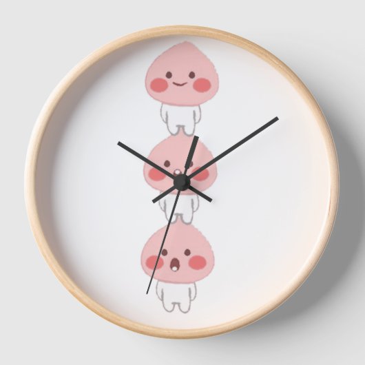 かわいいりんごの三つ子 壁時計 (正面)