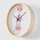 かわいいりんごの三つ子 壁時計 (傾斜)
