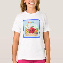かわいいりんごの仲間たち子供イラスト Tシャツ