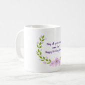 かわいいりんごの木の花 誕生日 ミニマリスト コーヒーマグカップ (正面左)