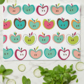 かわいいりんごパターン キッチンタオル (折り畳み)