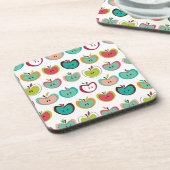 かわいいりんごパターン コースター (左側)