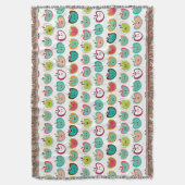 かわいいりんごパターン スローブランケット (正面縦)