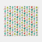 かわいいりんごパターン フリースブランケット (正面(横))