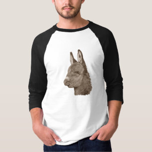 かわいいろばのスケッチの動物の現実主義者の芸術のTシャツ Tシャツ