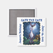 かわいいろばのパーティーの中心の保存日付の冷蔵庫Magn マグネット (正面/裏面)