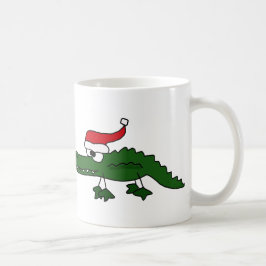 かわいいわに身に着けているクリスマスの帽子 コーヒーマグカップ