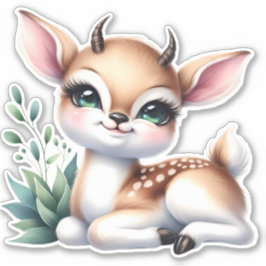 かわいいをアップ！カスタム切り絵シカ スクラップブッキング ステッカー シール