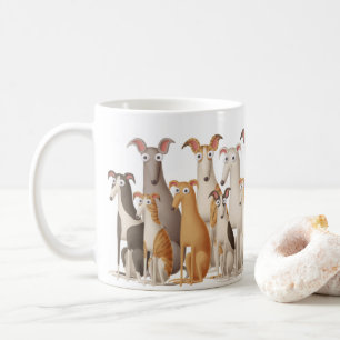 かわいいアおもしろいニメのグレイハウンド犬好きのマグ コーヒーマグカップ