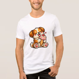 かわいいアイスの犬 トライブレンドＴシャツ