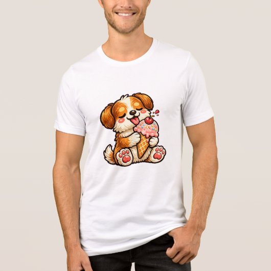 かわいいアイスの犬 トライブレンドＴシャツ (正面)