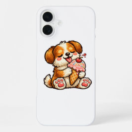 かわいいアイスの犬 iPhone 16 PLUSケース